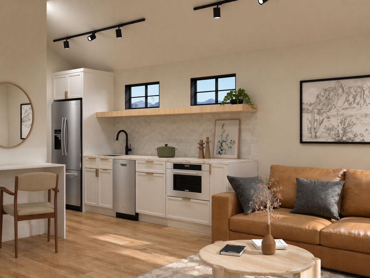 The Rim — kitchen and living area